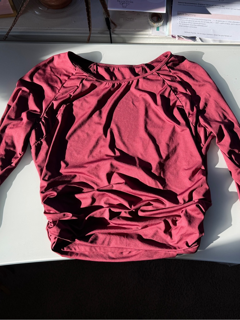 Halara Women’s Long-Sleeve Crewneck Top in Deep Berry